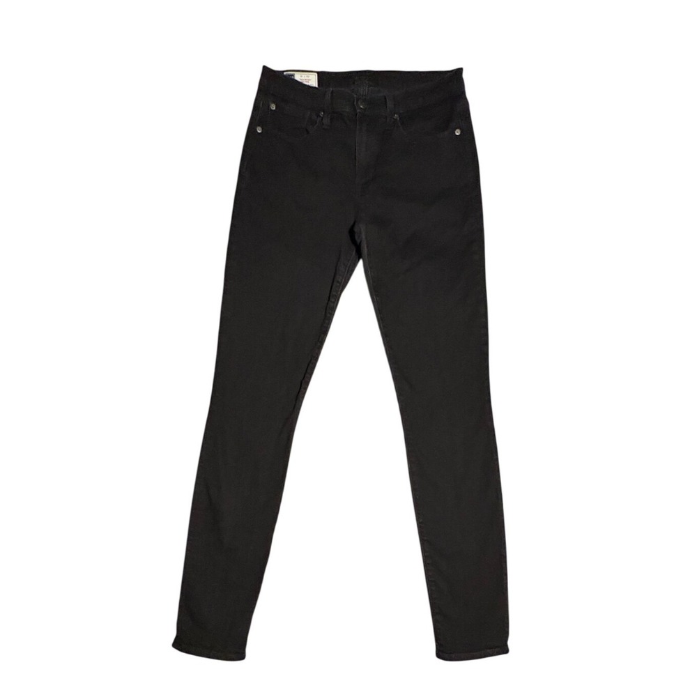 Gap True Skinny Mid Rise Black Denim Jeans Womens Size 31 12 Tall Solid Slim